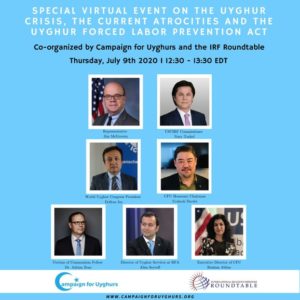 The speakers for the joint event by IRF Roundtable and Campaign for Uyghurs